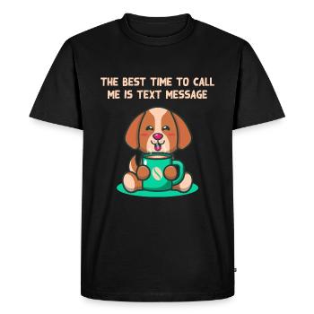 Best time to not be an introverted Pun Antisozi - Men's Premium Organic T-Shirt - black - Front - Nico (187cm)