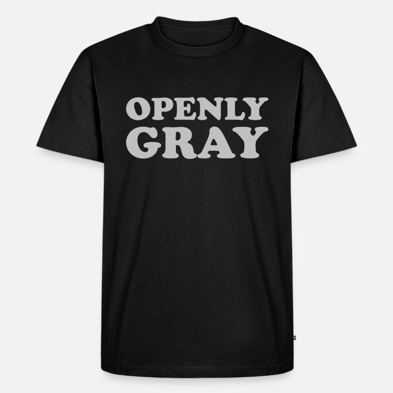 Openly Gray - Männer Premium Bio T-Shirt - Schwarz