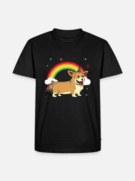 Corgi Unicorn Corgicorn Welsh Corgi Cardigan - Herre Premium økologisk T-shirt - sort