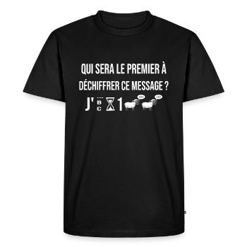 Annoncer grossesse enceinte bébé original maman - T-shirt Premium bio Homme - noir - Devant - Nico (187cm)
