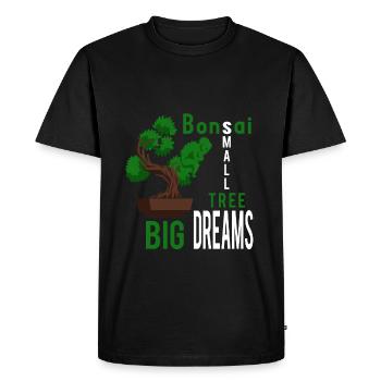 Small Tree Big Dreams Bonsai Gardener Gift - Men's Premium Organic T-Shirt - black - Front - Nico (187cm)