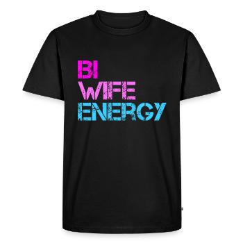 Bi Wife Énergie LGBTQ - T-shirt Premium bio Homme - noir - Devant - Nico (187cm)