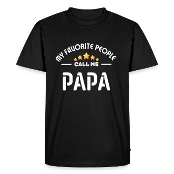 My favorite people call me papa - Men's Premium Organic T-Shirt - black - Front - Nico (187cm)