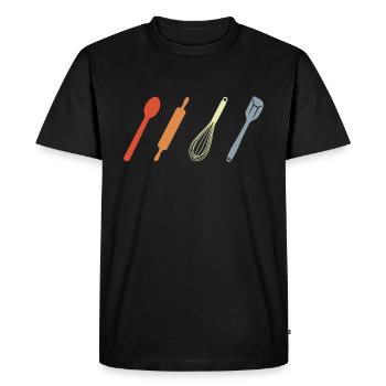 Fournitures de pâtisserie vintage - T-shirt Premium bio Homme - noir - Devant - Nico (187cm)