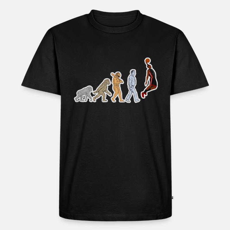 Evolution Basketball Player Grunge - Männer Premium Bio T-Shirt - Schwarz