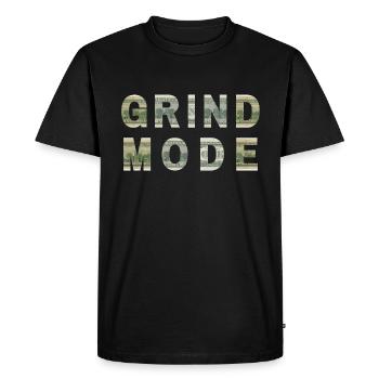 Grind Mode Dollar Bill Texture Motivation - T-shirt Premium bio Homme - noir - Devant - Nico (187cm)