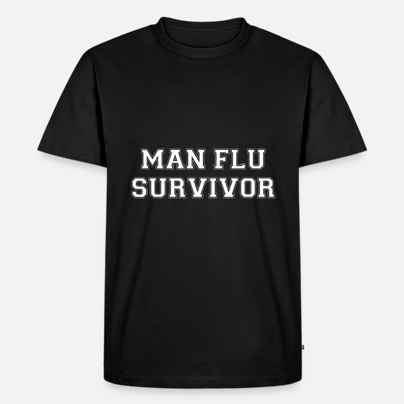 Man Flue Survivor - Männer Premium Bio T-Shirt - Schwarz