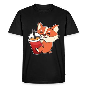 Corgi - T-shirt Premium bio Homme - noir - Devant - Nico (187cm)