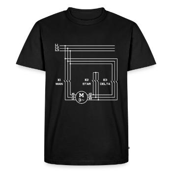 Génie électrique Moteur Moteur Stern Triangle - T-shirt Premium bio Homme - noir - Devant - Nico (187cm)