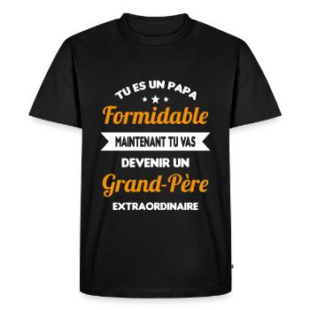 Futur grand-père cadeau annonce de grossesse - T-shirt Premium bio Homme - noir - Devant - Nico (187cm)