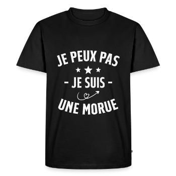 Je Peux Pas Je Suis Une Morue - T-shirt Premium bio Homme - noir - Devant - Nico (187cm)