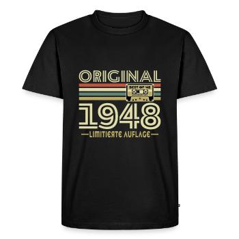 Original 1948 Vintage Birthday Gift - Men's Premium Organic T-Shirt - black - Front - Nico (187cm)