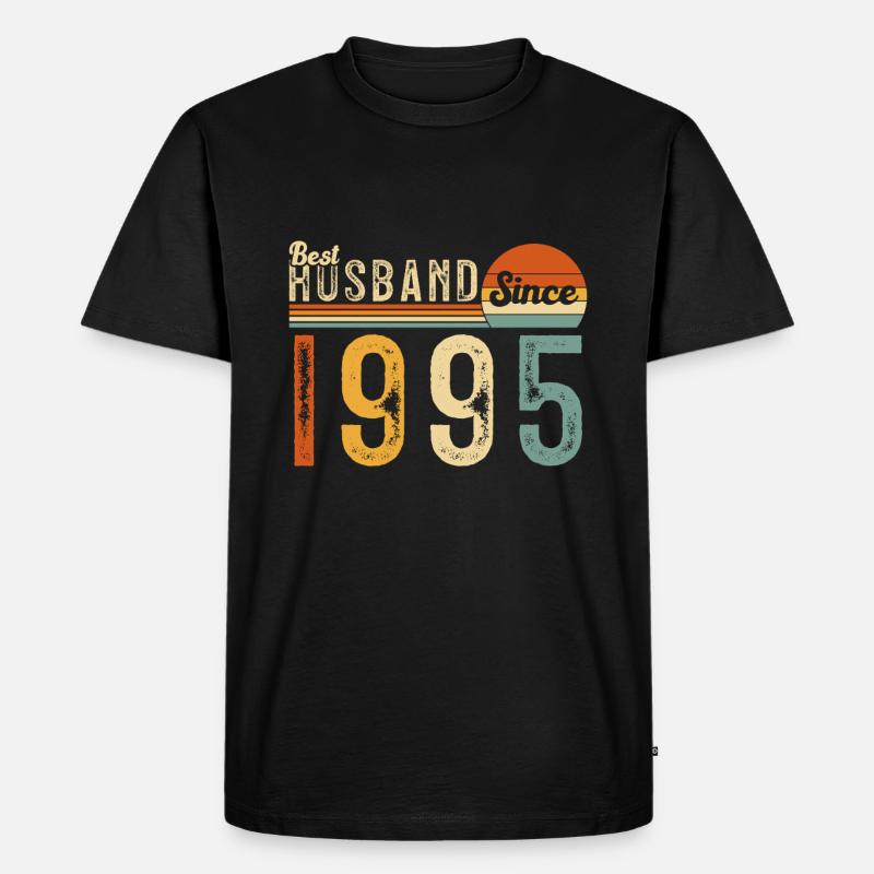 Bester Ehemann seit 1995 - Männer Premium Bio T-Shirt - Schwarz