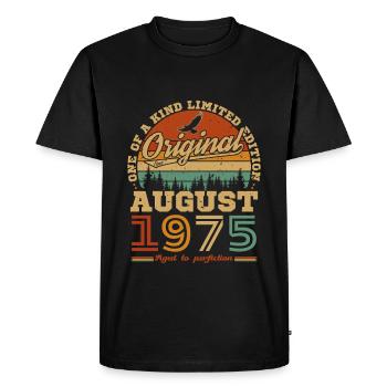 Vintage Rétro Août 1975 Cadeau D anniversaire - T-shirt Premium bio Homme - noir - Devant - Nico (187cm)