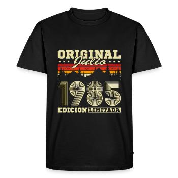 1985 Juillet Vintage Rétro Cadeau d’Anniversaire - T-shirt Premium bio Homme - noir - Devant - Nico (187cm)