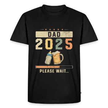 Dad 2025 Pregnancy Announcement Daddy-to-be - Men's Premium Organic T-Shirt - black - Front - Nico (187cm)