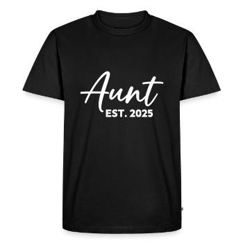 Promoted to Aunt 2025 Fun for the New Aunt - Men's Premium Organic T-Shirt - black - Front - Nico (187cm)