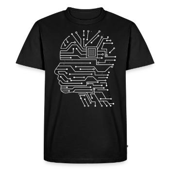 Circuit de puces à puces avec la conception tête de processeur - T-shirt Premium bio Homme - noir - Devant - Nico (187cm)