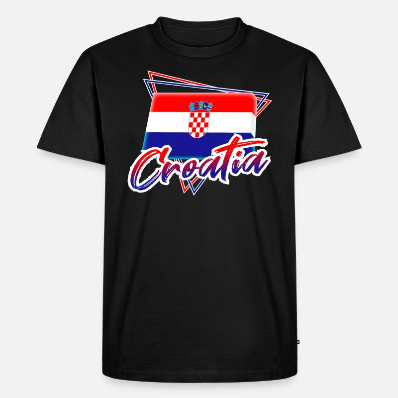 Kroatien - Männer Premium Bio T-Shirt - Schwarz