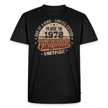 1978 Vintage Born 1978 Vintage Anniversary Gift - Men's Premium Organic T-Shirt - black - Front - Nico (187cm)