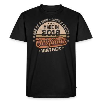 2018 Vintage Born 2018 Vintage Anniversary Gift - Men's Premium Organic T-Shirt - black - Front - Nico (187cm)