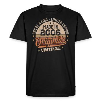 2006 Vintage Born 2006 Vintage Anniversary Gift - Men's Premium Organic T-Shirt - black - Front - Nico (187cm)