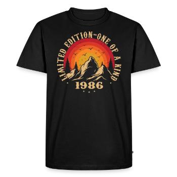 Vintage 1986 Rétro 1986 Cadeau anniversaire 1986 - T-shirt Premium bio Homme - noir - Devant - Nico (187cm)