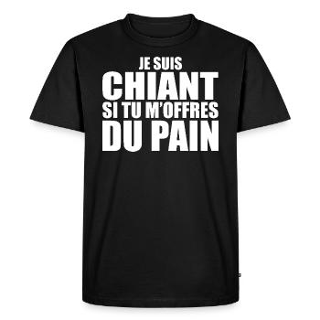 Man Who Adores: Bread. Funny Design Humor - Men's Premium Organic T-Shirt - black - Front - Nico (187cm)