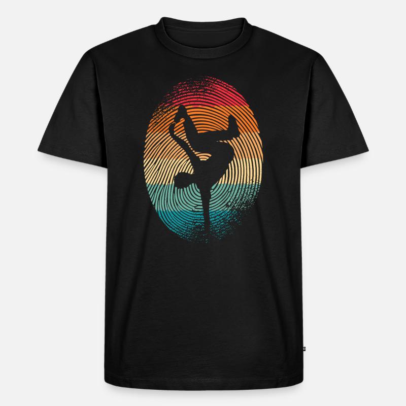 Breakdancer Breakdancing Fingerprint Breakdance - Men's Premium Organic T-Shirt - black