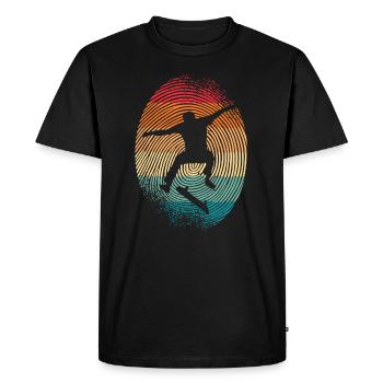 Skating Skateboard Skateboarder Fingerprint Skate - Men's Premium Organic T-Shirt - black - Front - Nico (187cm)