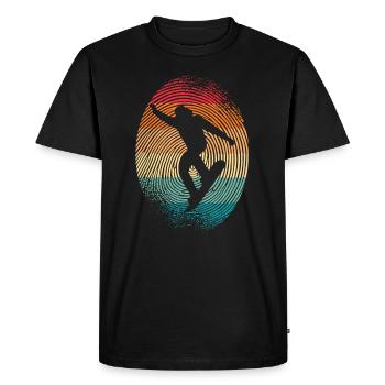Snowboarder Fingerprint Men's Boys Snowboard - Men's Premium Organic T-Shirt - black - Front - Nico (187cm)
