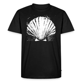Chemin - Pétoncle - Pèlerinage - Santiago - T-shirt Premium bio Homme - noir - Devant - Nico (187cm)