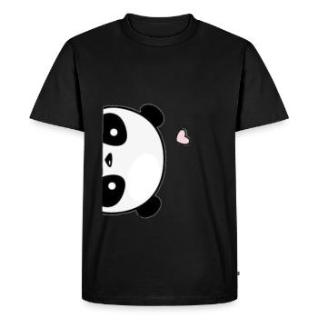 Amour mignon de panda - T-shirt Premium bio Homme - noir - Devant - Nico (187cm)
