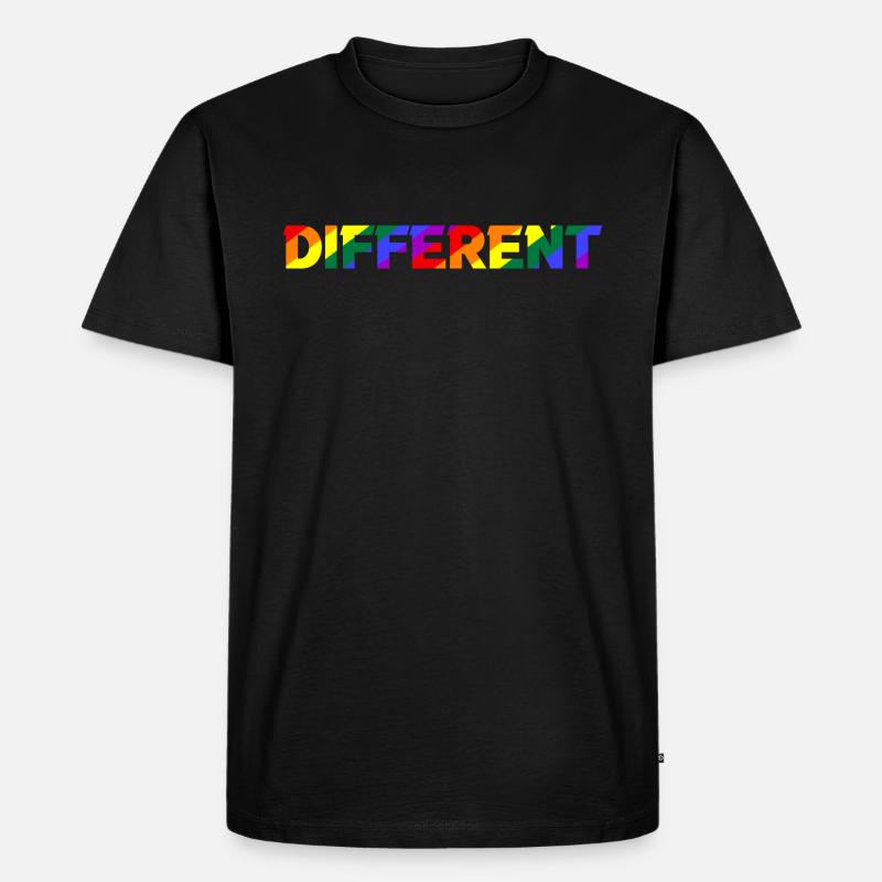 Different Regenbogen Pride - Männer Premium Bio T-Shirt - Schwarz