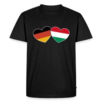 Amitié germano-hongroise - Cadeau - T-shirt Premium bio Homme - noir - Devant - Nico (187cm)