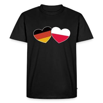 Amitié germano-polonaise - Cadeau - T-shirt Premium bio Homme - noir - Devant - Nico (187cm)