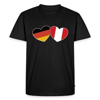 Amitié germano-péruvienne - Cadeau - T-shirt Premium bio Homme - noir - Devant - Nico (187cm)
