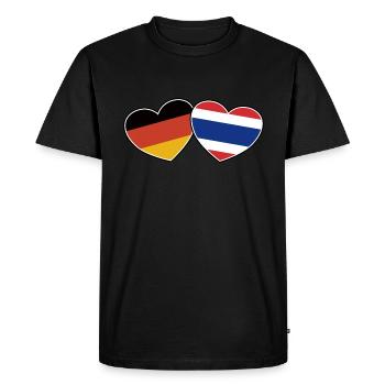 Amitié germano-thaïlandaise -- Cadeau - T-shirt Premium bio Homme - noir - Devant - Nico (187cm)