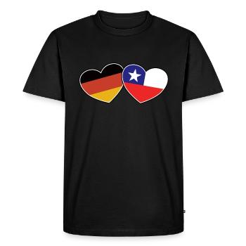 Amitié germano-chilienne - Cadeau - T-shirt Premium bio Homme - noir - Devant - Nico (187cm)