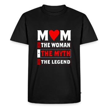 Maman Maman La Femme Le Mythe La Légende - T-shirt Premium bio Homme - noir - Devant - Nico (187cm)