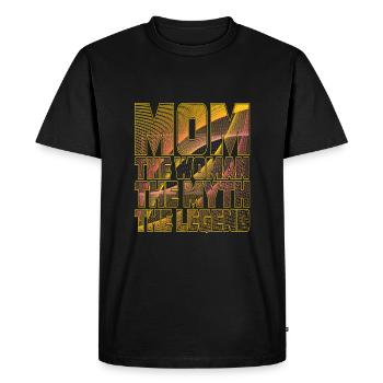 Maman Maman La Femme Le Mythe La Légende - T-shirt Premium bio Homme - noir - Devant - Nico (187cm)