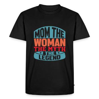 Maman Maman La Femme Le Mythe La Légende - T-shirt Premium bio Homme - noir - Devant - Nico (187cm)