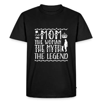 Maman Maman La Femme Le Mythe La Légende - T-shirt Premium bio Homme - noir - Devant - Nico (187cm)