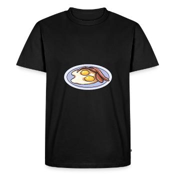 Eggs Bacon Breakfast - Men's Premium Organic T-Shirt - black - Front - Nico (187cm)