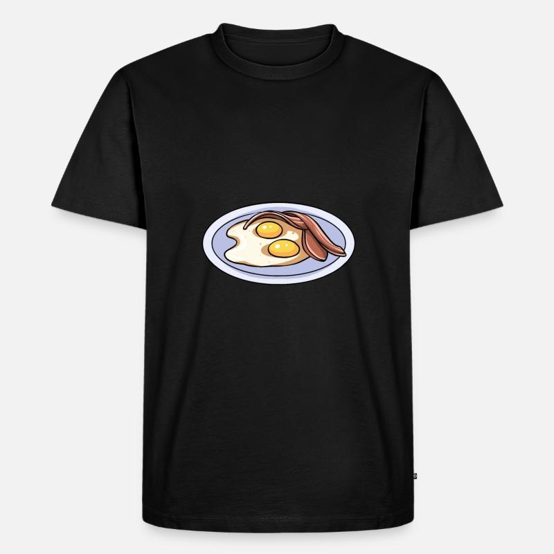 Eier Bacon Frühstück - Männer Premium Bio T-Shirt - Schwarz