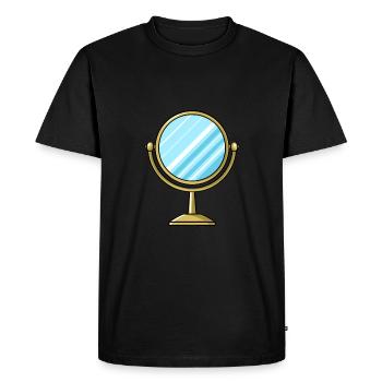 Miroir cosmétique - T-shirt Premium bio Homme - noir - Devant - Nico (187cm)