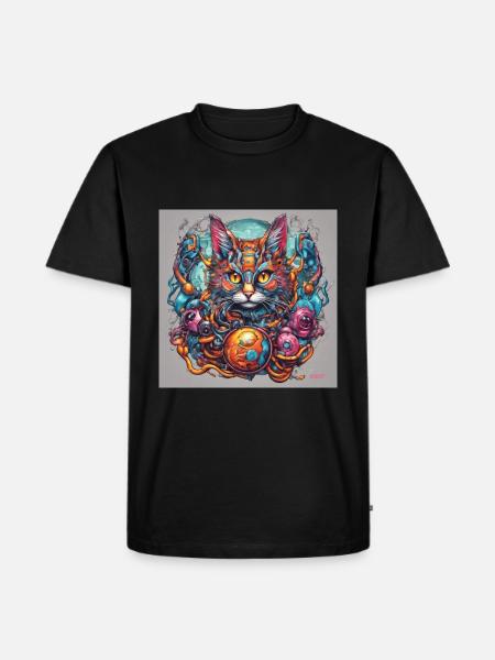 Semi biomechanical cat art - Men's Premium Organic T-Shirt - black