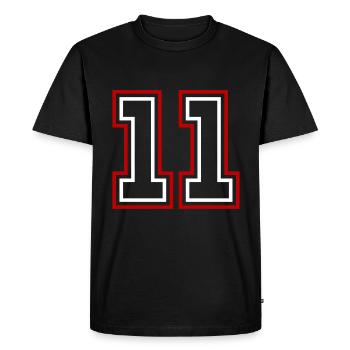 11 Numéro de numéro - T-shirt Premium bio Homme - noir - Devant - Nico (187cm)