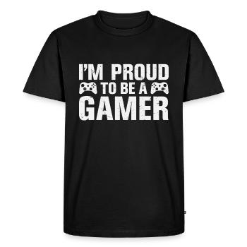 I'm Proud To Be A Gamer - Gamer Spruch - Men's Premium Organic T-Shirt - black - Front - Nico (187cm)