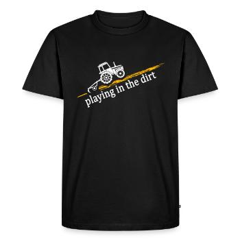 Tractor "dirty tractor driver" farmer field field - Men's Premium Organic T-Shirt - black - Front - Nico (187cm)